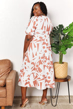 Load image into Gallery viewer, Iced Tea Afternook Printed Surplice Balloon Sleeve Dress (2 color options)
