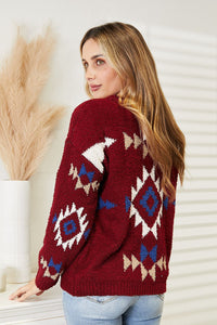 Mulberry Muse Aztec Soft Fuzzy Sweater