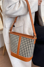 Load image into Gallery viewer, Classy and Fabulous Houndstooth Vegan Leather Shoulder Bag
