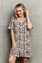 Load image into Gallery viewer, Mornings In Bed Button Down Sleepwear Dress in Leopard
