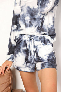 Rest And Relaxation Tie-Dye Round Neck Top and Shorts Lounge Set