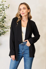Load image into Gallery viewer, Business Savvy Open Front Long Sleeve Blazer in Black
