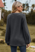 Load image into Gallery viewer, Always On Time Notched Neck Raglan Sleeve Blouse
