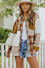 Load image into Gallery viewer, Meet Me By The Bonfire Plaid Color Block Dropped Shoulder Shacket
