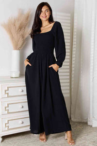 Endless Dreams Square Neck Jumpsuit with Pockets
