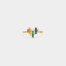 Load image into Gallery viewer, Rainbow of Love: 18K Gold-Plated 925 Sterling Silver Ring
