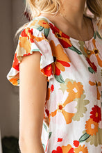 Load image into Gallery viewer, Party Starter Floral Flutter Sleeve Round Neck Blouse

