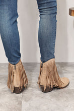 Load image into Gallery viewer, On The Fringe Cowboy Western Ankle Boots in Tan
