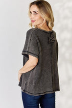 Load image into Gallery viewer, High Voltage Oversized Baby Waffle Short Sleeve Top in Ash Black
