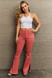 Bailey High Waist Side Slit Flare Jeans by Risen
