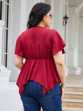 Load image into Gallery viewer, Flirtatious Flutter Frill Surplice Flutter Sleeve Blouse
