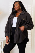 Load image into Gallery viewer, Cozy Girl Button Down Shacket in Charcoal
