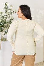 Load image into Gallery viewer, Always Loyal Ribbed Round Neck Long Sleeve Top in Vanilla Cream
