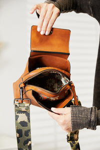 Traveler's Trail Vegan Leather Wide Strap Crossbody Bag (3 strap options)