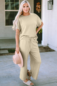 Cozy Couture Short Sleeve Top and Pants Set (multiple color options)