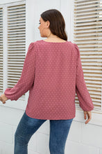 Load image into Gallery viewer, Rosy Dreams Lace Trim V-Neck Balloon Sleeve Blouse
