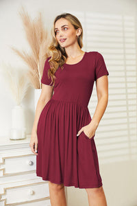 Everyday Ease Short Sleeve Dress with Pockets (multiple color options)
