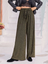 Load image into Gallery viewer, Whispering Winds Ribbed Tied Wide Leg Pants
