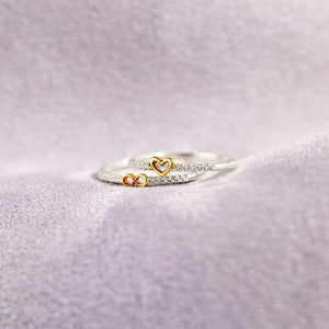 Graceful Affection: Dainty Zircon 925 Sterling Silver Heart Shape Rings