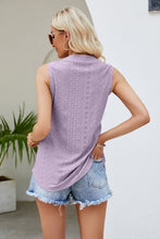 Load image into Gallery viewer, Simply Stylish Notched Neck Curved Hem Eyelet Tank (multiple color options)
