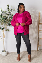 Load image into Gallery viewer, Layer Me Up Waffle-Knit Open Front Cardigan in Magenta
