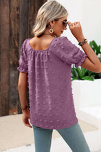Load image into Gallery viewer, Timeless Tranquility Swiss Dot Puff Sleeve Square Neck Blouse (multiple color options)
