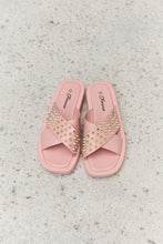 Load image into Gallery viewer, Perfect Days Studded Cross Strap Sandals in Blush
