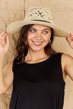 Load image into Gallery viewer, Fight Through It Lace Detail Straw Braided Fashion Sun Hat
