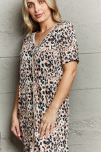 Load image into Gallery viewer, Mornings In Bed Button Down Sleepwear Dress in Leopard
