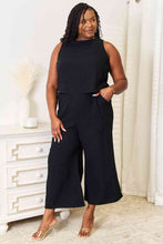 Load image into Gallery viewer, You&#39;re Worth It Buttoned Round Neck Tank and Wide Leg Pants Set
