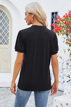 Load image into Gallery viewer, Notched Short Sleeve Top (multiple color options)
