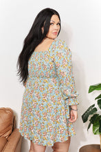 Load image into Gallery viewer, Walk Among The Flowers Floral Smocked Flounce Sleeve Square Neck Dress
