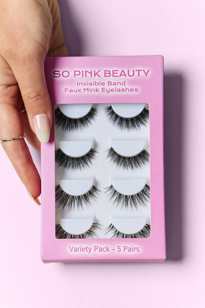 So Pink Beauty - Faux Mink Eyelashes Variety Pack 5 Pairs