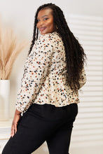 Load image into Gallery viewer, A Total Charmer Printed Tied Plunge Peplum Blouse
