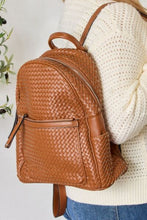 Load image into Gallery viewer, The Stylish Sidekick Large Vegan Leather Woven Backpack
