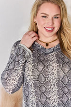 Load image into Gallery viewer, She&#39;s a Charmer Snakeskin V-Neck Long Sleeve Top
