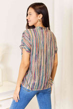 Load image into Gallery viewer, Playful Rhythm Multicolored Stripe Notched Neck Top
