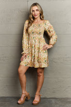 Load image into Gallery viewer, Walk Through The Meadows Floral Smocked Square Neck Dress
