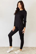 Load image into Gallery viewer, On The Go Round Neck Long Sleeve T-Shirt and Leggings Set
