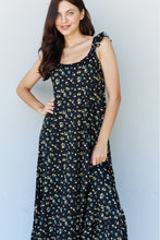 Load image into Gallery viewer, In The Garden Ruffle Floral Maxi Dress in  Black Yellow Floral
