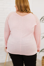 Load image into Gallery viewer, Cotton Candy Cloud Sheer Striped Sleeve V-Neck Top (2 color options)
