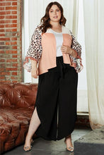 Load image into Gallery viewer, Crossing Paths Waffle-Knit Frill Leopard Cardigan
