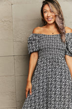 Load image into Gallery viewer, Meadow Magic Floral Lace-Up Off-Shoulder Midi Dress
