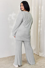 Load image into Gallery viewer, In Her Lounge Era Ribbed High-Low Top and Wide Leg Pants Set (multiple color options)
