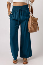 Load image into Gallery viewer, Girl On The Move Drawstring Smocked Waist Wide Leg Pants (multiple color options)
