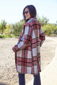 Mountain Views Plaid Button Up Lapel Collar Coat (multiple color options)