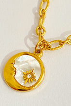 Load image into Gallery viewer, Gleaming Goddess Round Pendant Stainless Steel Necklace (sun or moon)
