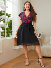 Load image into Gallery viewer, Cutest In The Room Floral Surplice Neck Flutter Sleeve Dress

