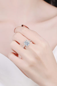 Dazzling Halo 2 Carat Moissanite 925 Sterling Silver Ring