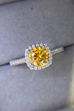 Load image into Gallery viewer, Golden Aura 3 Carat Yellow Moissanite Platinum-Plated Cluster Ring
